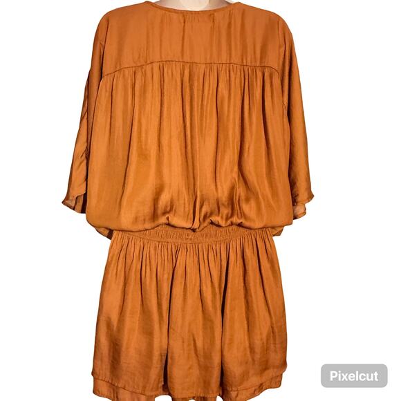 Nyland V-Neck Burnt Orange Mini Dress, Women's Size M - Picture 7 of 8